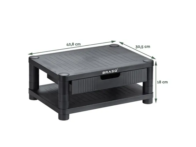 Verstelbare Monitorstandaard Zwart Met Lade