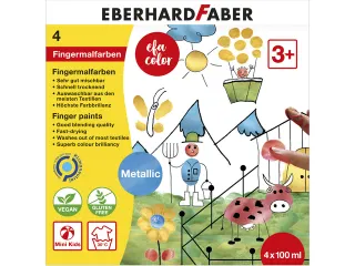 Vingerverfset Eberhard Faber metallic set 4 x 100ml assorti - 1