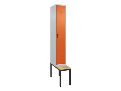 locker met bank,HxBxD 2120x300x815mm,1vak,vak B 300mm,draaigrendel