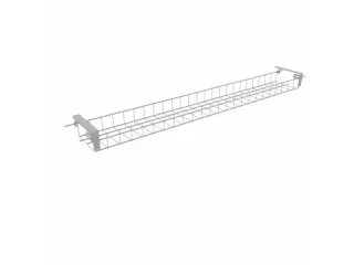 kabelbak,v. bureau,HxBxD 70x1400x160mm,v. tafel B 2000mm,zilverkleurig - 2
