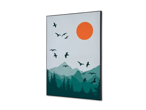 Wanddecoratie Textiel Set A2 Zon en Vogels