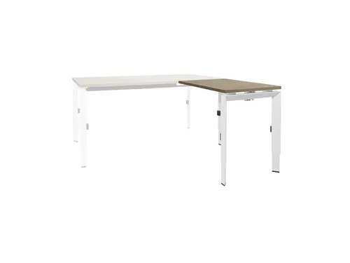 Bureau Linesto N3 aanbouwtafel 80x60cm hav/kers 25mm wit