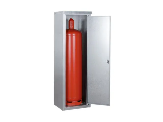gasflessenkast,v. 1x33kg fles,HxBxD 1435x460x400mm,m. dak,vleugeldeur
