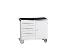 montagetafel 965x1050x550mm staalblad 7 laden kast front RAL7035