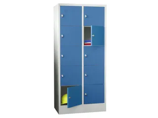lockerkast,HxBxD 1850x800x500mm,2x5vakken,RAL7035,front RAL5012 - 2