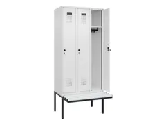 locker met bank,HxBxD 2120x900x815mm,3vak,vak B 300mm,draaigrendel
