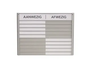 Menoor In-Uit bord 10 namen Aluminium Aanwezig/Afwezig Wit - 1