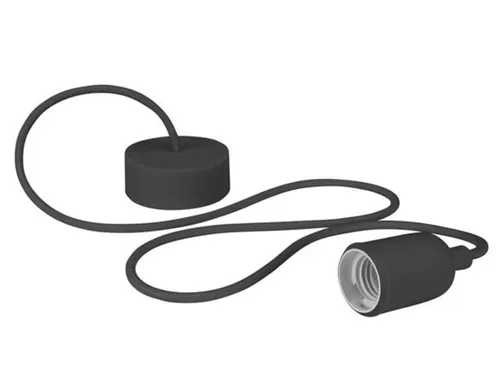 OUTLET Design Lamphouder Met Textielkabel - Zwart