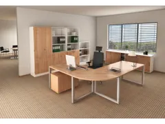 In hoogte verstelbaar bureau,HxBxD 650-850x1800x800mm,blad notenboom