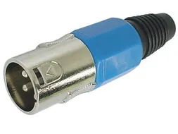 Mannelijke 3P Xlr Plug - Vernikkeld - Blauw