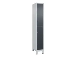 lockerkast,HxBxD 1950x300x500mm,1x4vakken,vak B 300mm,cil.-slot,voeten