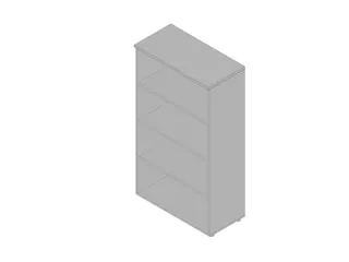 kantoorstelling 1600x900x450mm 4 OH 3xhouten vloer aluminium grijs - 1