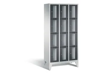 Lockerkast 1850x900x500mm 3x4 vakken Cilinderslot Poten, RAL7021 - 2