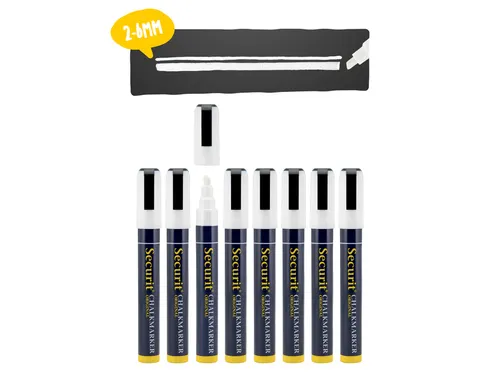 Krijtstift Securit SMA-510 Schuin 2-6mm Wit 8 Stuks