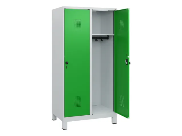 schoollocker,HxBxD 1630x800x500mm,2vak,vak B 400mm,draaigrendel,voeten