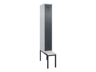 locker met bank,voor scheiding van kleding,HxBxD 2120x300x815mm,1vak - 2