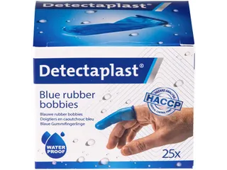 Vingerbobs Rubber Latexvrij Blauw Pak van 25 stuks Universele Maat - 1