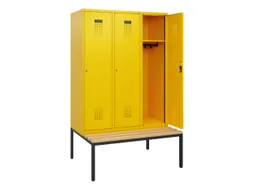 locker met bank,HxBxD 1950x1200x815mm,3vak,vak B 400mm,cilinderslot