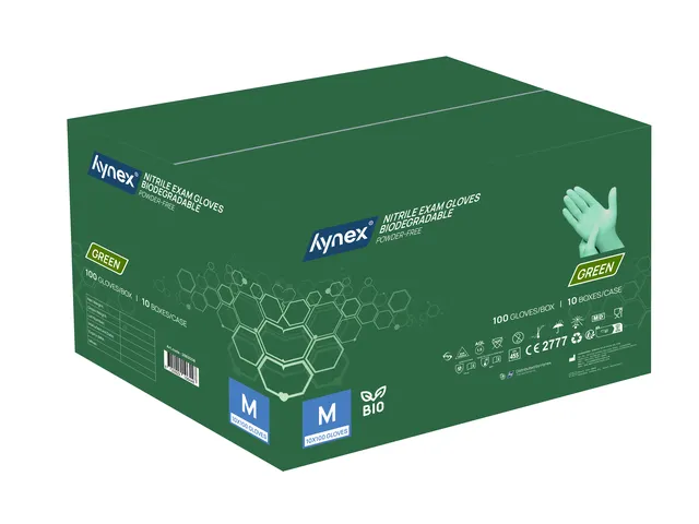 Handschoen Hynex nitril Bio M groen 3.5gr 100 stuks