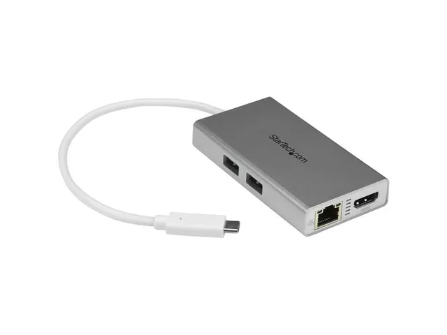 Usb-C Multiport Laptop Adapter 4K Hdmi - Gbe - Usb 3.0 - Zilver & Wit