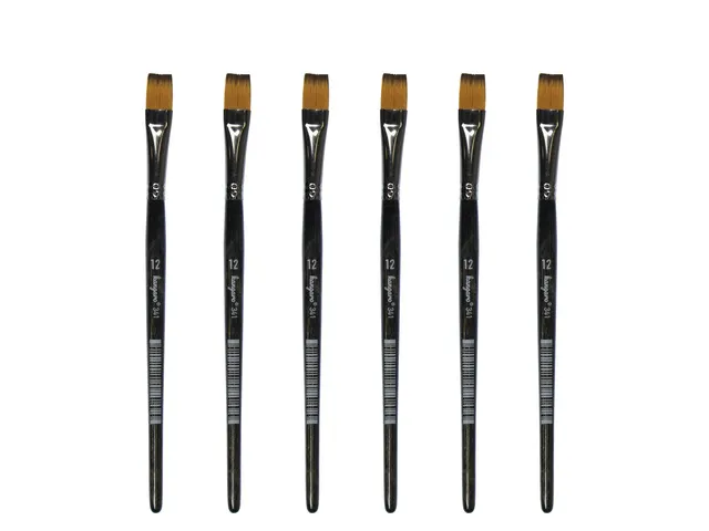 Penseel Kangaro Serie 341 plat Nr. 12 synthetisch doos 6 stuks