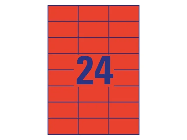 Gekleurde Etiketten 70x37mm Rood 42612 1000 Vel