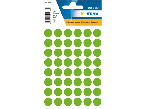 HERMA 1868 Multipurpose etiketten Rond 13mm Fluor Groen 240 stuks