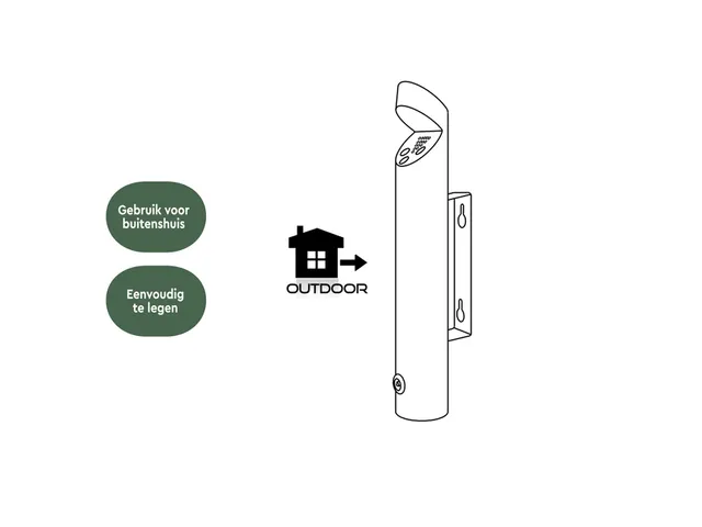 Asbak BRASQ wand AT200 RVS