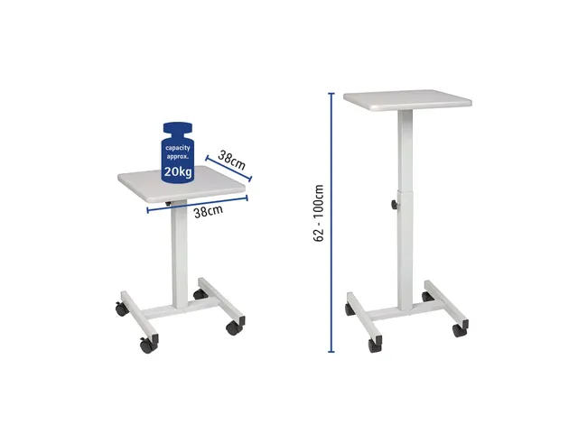 Mobiele tafel MAUL 37,5 x 39,0cm hoogte 64-100cm tot 20kg geremd