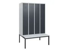 locker met bank,HxBxD 1950x1200x815mm,4vak,vak B 300mm,cil.-slot