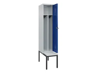 locker met bank,voor scheiding van kleding,HxBxD 2120x400x815mm,1vak - 1