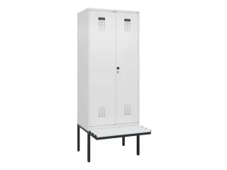 locker met bank,voor scheiding van kleding,HxBxD 2120x800x815mm,2vak - 2