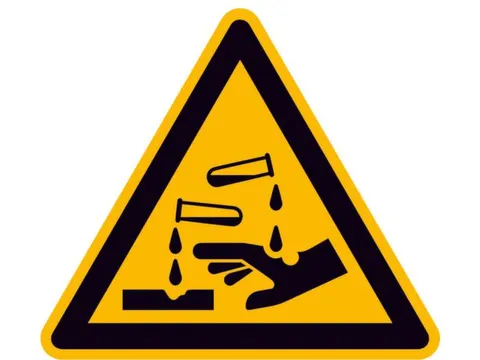 Waarschuwingsbord,Waarschuwing: Bijtende Stoffen,Wandbord,Aluminium