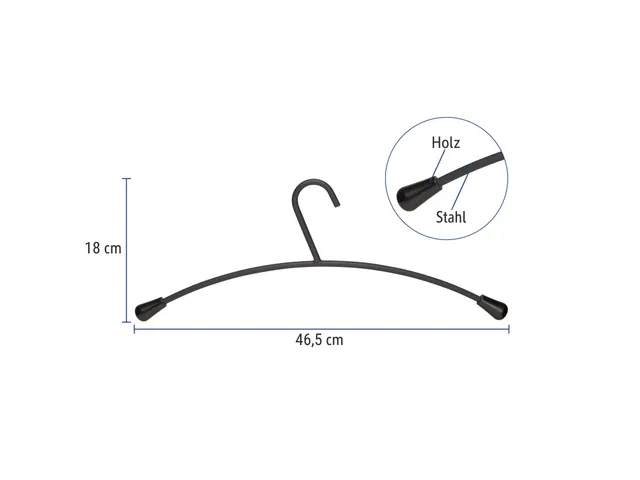 Cintre MAUL métal 460x190mm noir 5 pièces