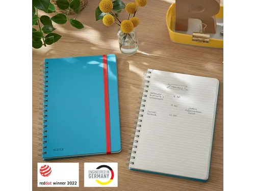 Notitieboek Leitz Cosy B5 lijn spiraal blauw