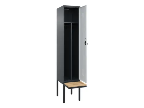 locker met bank,voor scheiding van kleding,HxBxD 2120x400x815mm,1vak