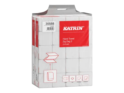 Handdoek Katrin z-vouw 2-laags 244x230mm 20x200 vel wit 35588
