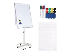 BRASQ Flipover Mobiel Deluxe 70x100cm Magnetisch Wit met accessoires