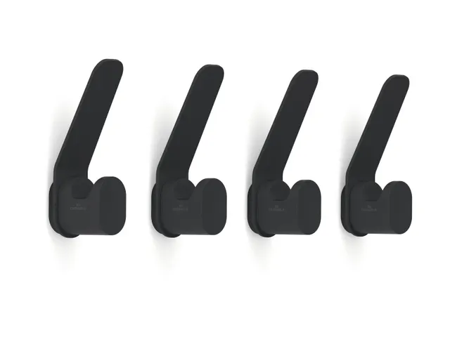 Kapstokhaken DURASTORE aluminium zwart set van 4
