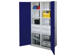 Materiaalkast Scheidingswand Geperf 1950x1000x600mm 6legborden 4laden