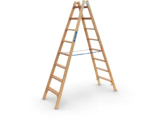 trapladder,beide zijden,2x8sporten,balk L 2,37m,2-dlg.,naaldhout - 2