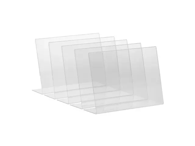 Kaarthouder Budget L-Standaard A5 1,5 Mm Liggend Acryl set van 5 stuks