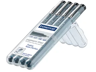 Fineliner Staedtler Pigment 308 Zwart Set 4stuks 0.1-0.7mm - 2
