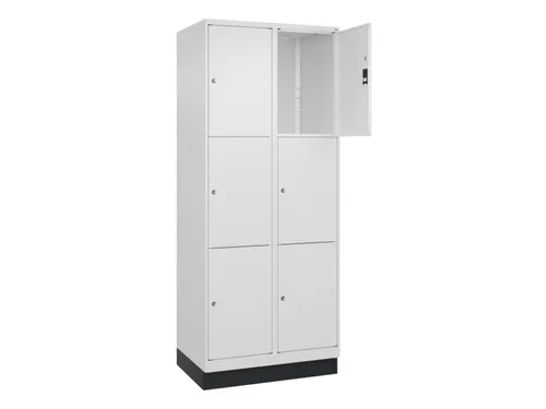 lockerkast,HxBxD 1950x800x500mm,2x3vakken,vak B 400mm,cil.-slot,sokkel