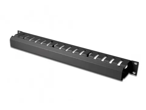 1U Kabelbeheerpaneel Met Afneembaar Achterpaneel 44x483x68mm Zwart