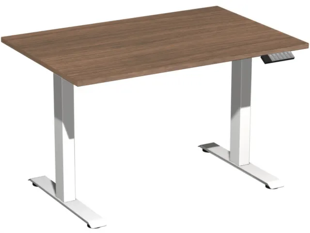 Elektrisch ihv bureau,HxBxD 730-1230x1200x800mm,blad notenboom