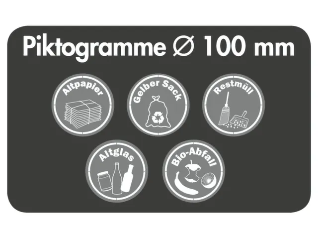 stickerset,v. afvalverzamelstation,6xtekst+symbool,papier,PMD