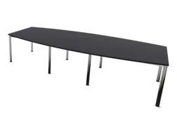 vergadertafel,HxBxD 740x3200x1400mm,vatvormig,CC-zwart