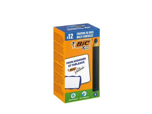Whiteboardpotlood BicKids Multi Surface blauw doos à 12 stuks
