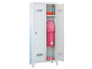 lockerkast v. kinderen,HxBxD 1300x530x300mm,2vak,RAL7035,front RAL6011 - 1